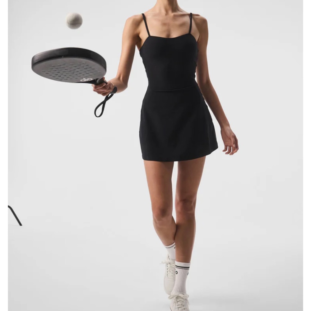 ALO Yoga Black courtside tennis dress